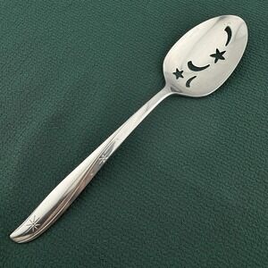 Oneida Twin Star 8.75" Pierced/Slotted Serving Spoon Atomic Starburst‎ MCM